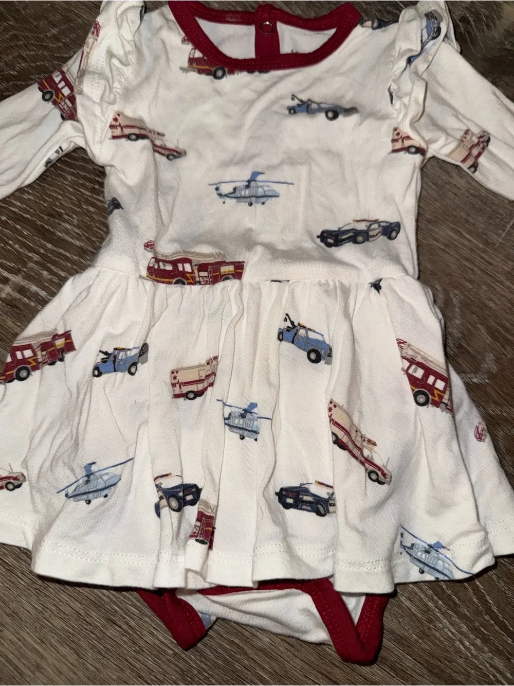 🚓🚒 Kyte Baby First Responder Twirl Bodysuit Dress – Size 0/3 Months | EC 🚒🚑